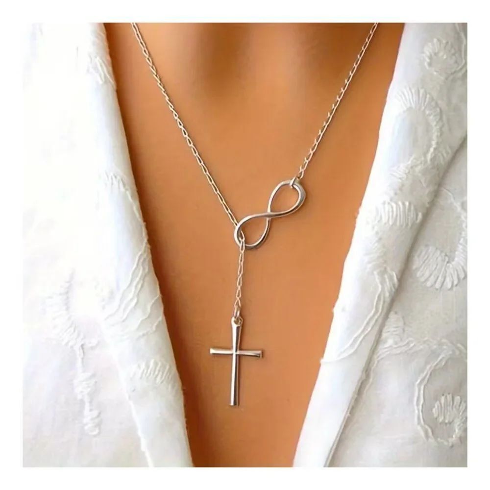 Cross Infinity Symbol Necklace Endless Love Interlocked Hope Faith & Strength